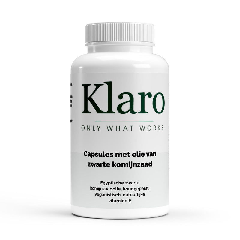 Zwarte Komijnolie Capsules - 240 Vegan Softgels — Klaro supplement