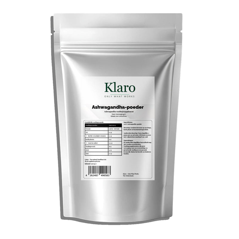 Ashwagandha Poeder - 500g — Klaro supplement
