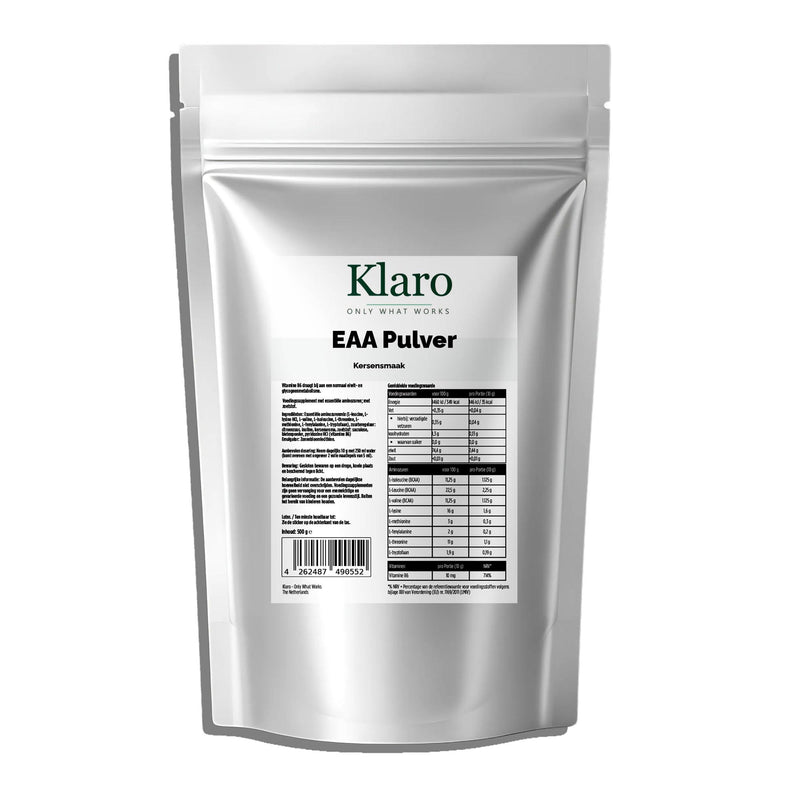 Essentiële Aminozuren (EAA) Poeder -  Kersen- 500g — Klaro supplement
